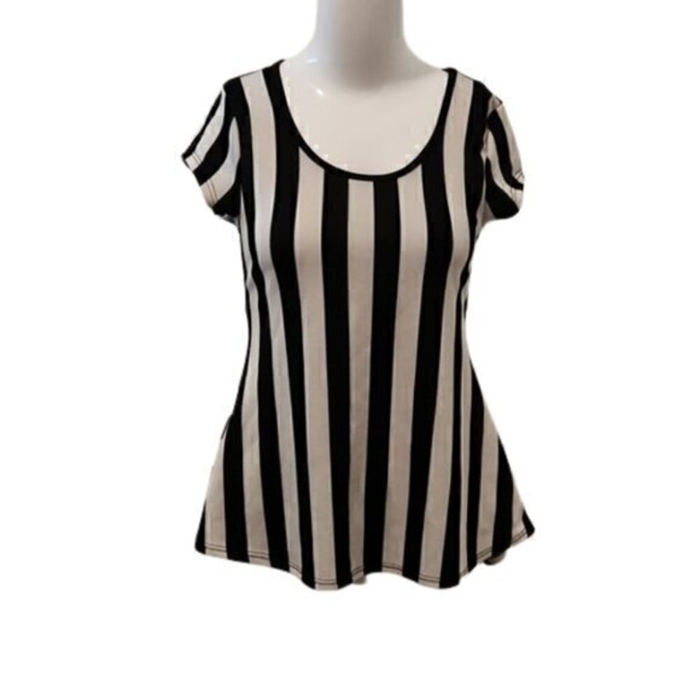 [Persaya] Black & White stripe with bow